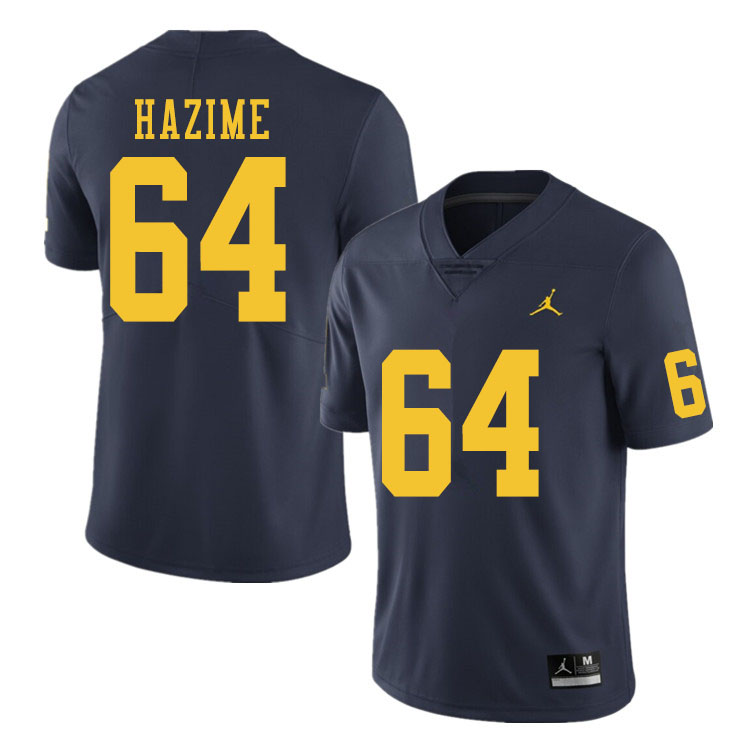 Men #64 Mahdi Hazime Michigan Wolverines College Football Jerseys Sale-Navy